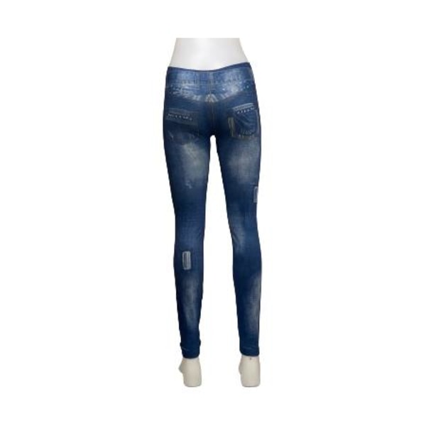 Mönstrade Jeans Leggings med tryck blue one size