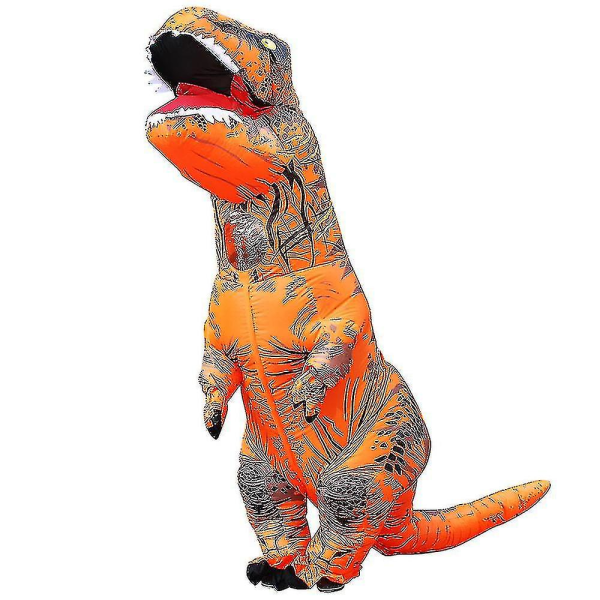 Børn Voksen Dinosaur Oppustelige Cosplay Kostumer T-rex Anime Tegneserie Festkjole Kostumer Halloween Kostume Til Mand Kvinde orange Fit Height 120-145cm