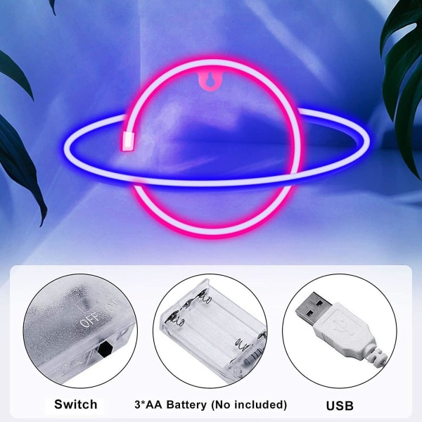 Planeetta Neonkyltit Led Yövalo Neonvalo USB
