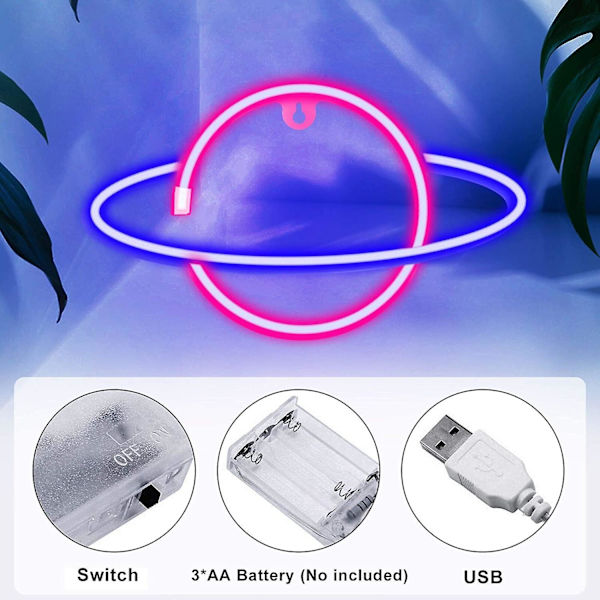 Planet Neonskilte Led Natlys Neonlys USB