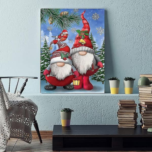 Jul diamond painting kit Vuxna tomtar snögubbe