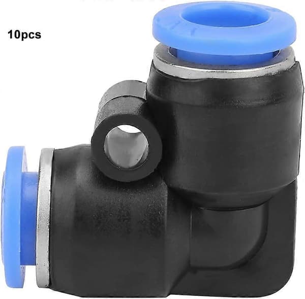 10 stk. plastiske lige elliptiske albue-hurtigkoblinger pneumatisk luftslangefitting (PV-8 (8mm))