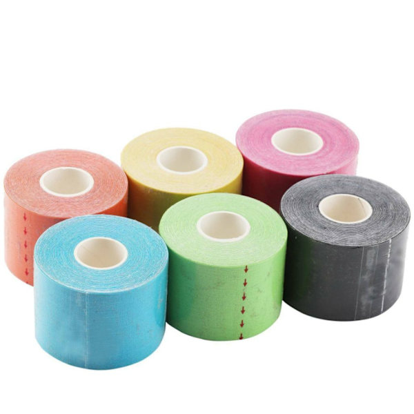 6 ruller elastisk kinesiologitape Træning Fysiologitape 5cm*5m (tilfældig farve)