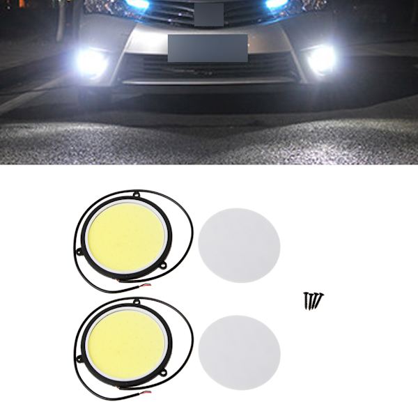 COB DRL Rund Form Sekventiell Flödande LED DRL RGB Körljus DC12V 90mm Blinkers för strålkastare 2x