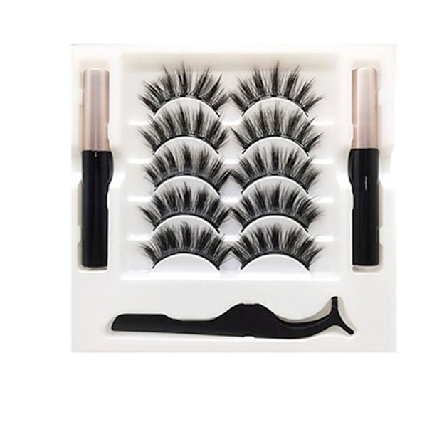 Magneettiset ripset ja eyeliner-setti, pari luonnollisen näköisiä irtoripsiä magneettisella eyeliner-pinsetillä, helppo levittää 5