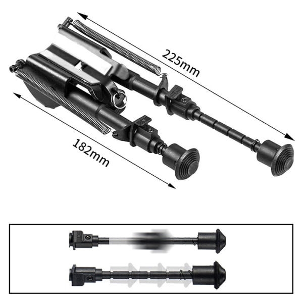 Airsoft Rifle Bipod 6~9 tums teleskopstativställ Passar 20 mm