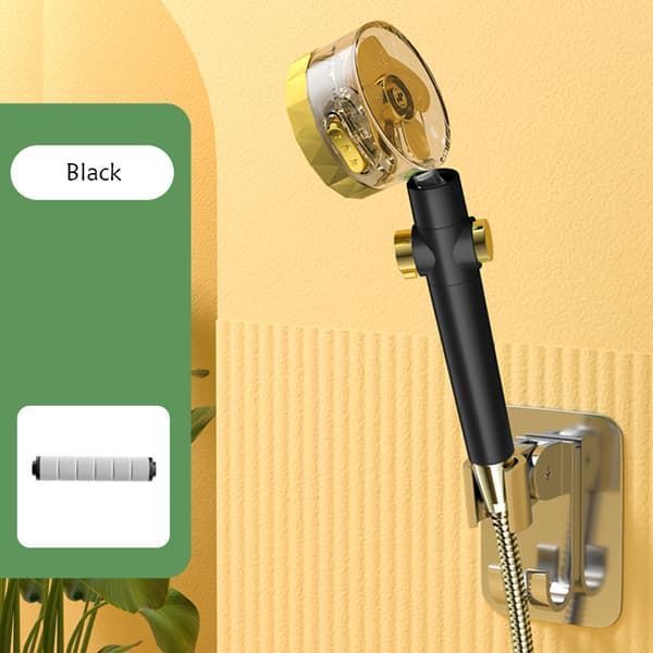 Turboladdat duschmunstycke med trycksatt duschmunstycke Black