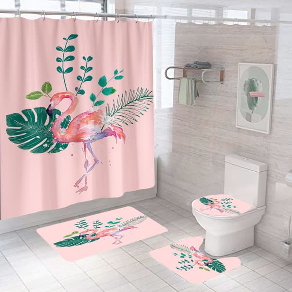 #Duschdraperi, flamingo, vattentätt, 120*180cm#