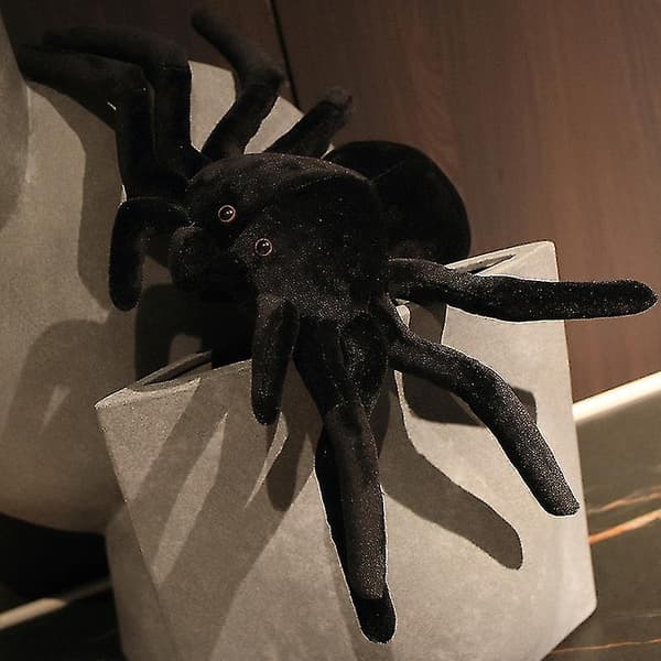 Sort edderkop plys samlerobjekt dekorative store øjne Tarantula fyldt legetøj blød