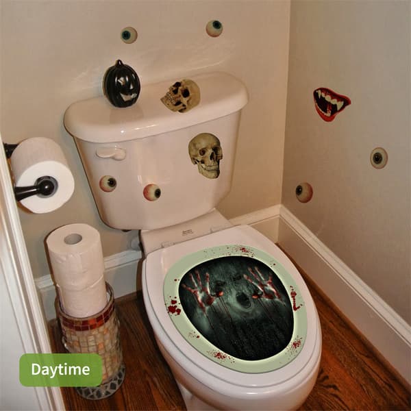 2st Halloween lysande toalettlocksdekaler Skrämmande väggdekaler