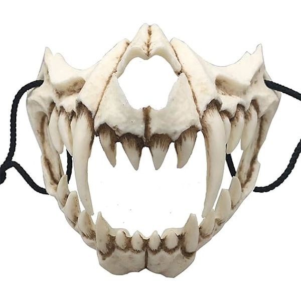 Halloween Mask, Half Face Resin Tiger Cosplay Mask
