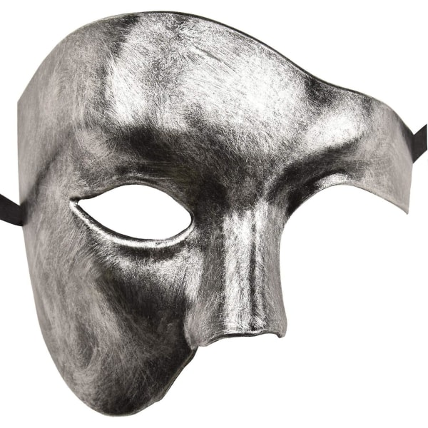 Mask för män Halloween Phantom of the Opera Masquerade Mask Silver