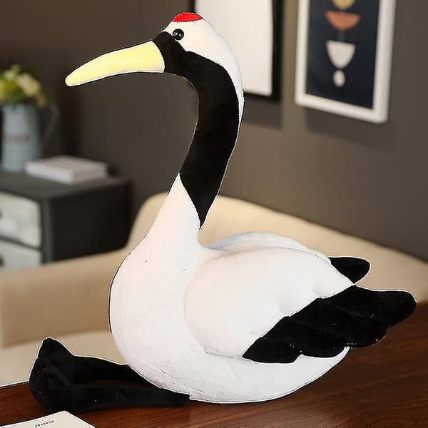 Zoologisk Crane Imitation Röd-krönt Crane Plysch Toy Doll Present för barn 80cm