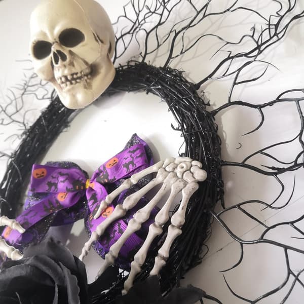 Halloween-seppele simulaatio luuranko kummitus festivaali rusetti seppele