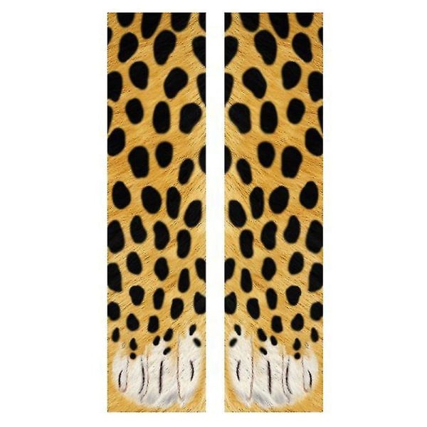 3d Fun Unisex Stretch Print Animal Round Socks Cheetah