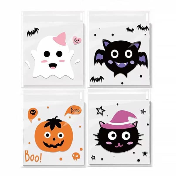 100 stk. Halloween Slikposer Plastik Slikposer GRÆSKAR