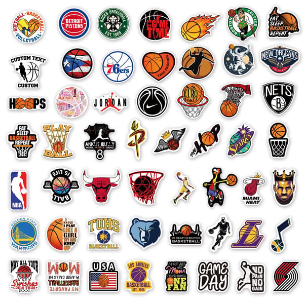 50 Basket Graffiti Stickers Kuffert Guitar Bil Computer Vand