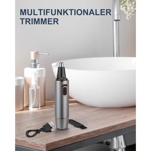 USB genopladelig øre- og næsehårstrimmer til mænd og kvinder