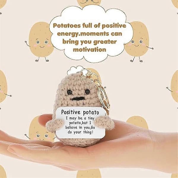 Mini Rolig Potatis Nyckelring, Potatis Virkad Söt Ullstickad Potatisdocka Gåvor Positiv