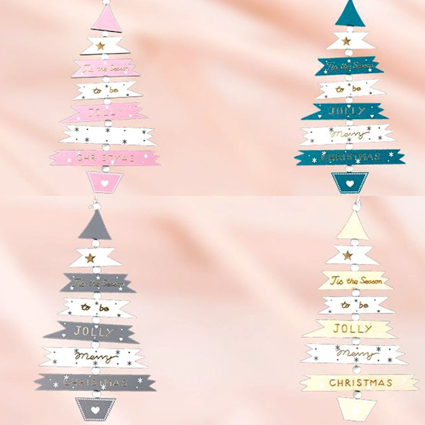 1PC Merry Christmas Xmas Tree Trä Drop Ornaments BLÅ
