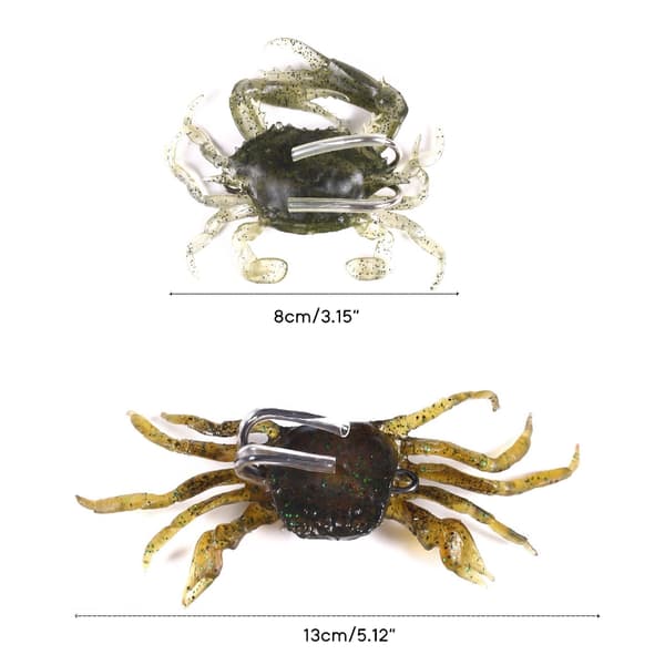 Kunstige krabbeagn, Simuleringskrabbe bløde agn med kroge, Havfiskeri Crankbaits Agnfælder, Saltvandsfiskegrej 5