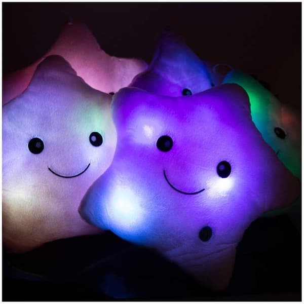 Twinkle Star Glødende LED Lightplush Toy Pynteputer Puter Fylte leker Gaver til barn Jul (rosa)