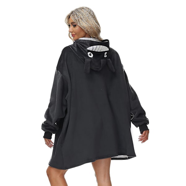 Totoro Dyr Filt Hættetrøje Oversized Sherpa Blød Varmt Behagelig Plys Halloween Kostumer Loungewear