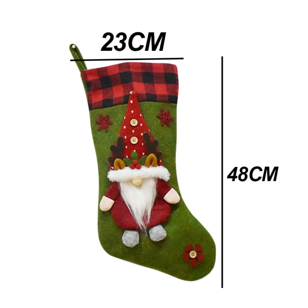 Julestrømpe, 3D Xmas-strømper for peishenging style 1