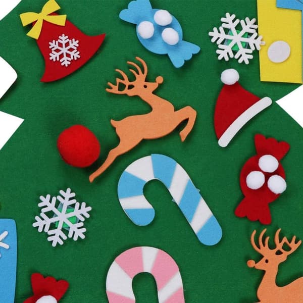 DIY Filz Weihnachtsbaum Set mit Ornamente für Kinder, Neujahr