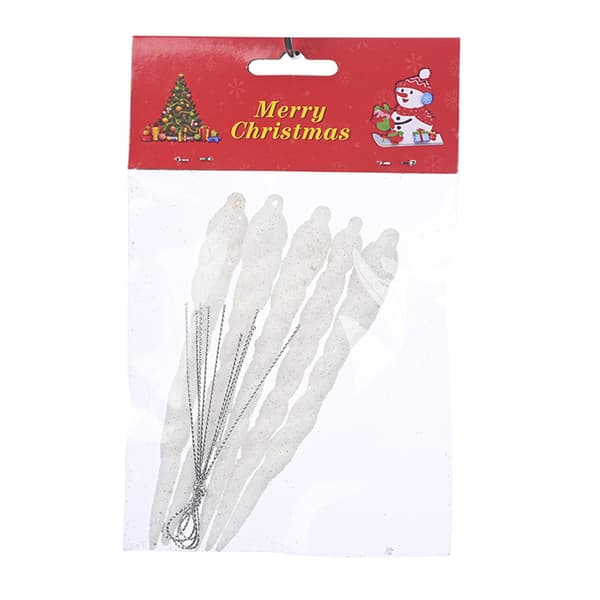 Christmas Tree Icicle Pendel Lätt Lätt att bära Pendel Klassisk dekoration till jul silver