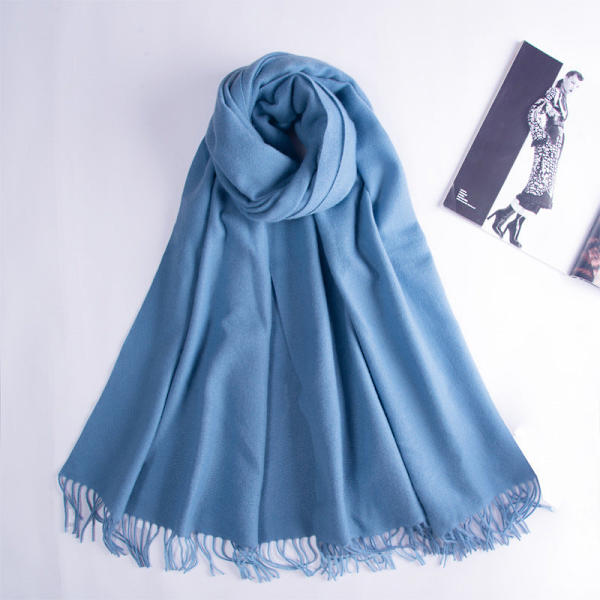 Imiterad kashmir dam höst Vinter Scarf Filt Wrap Sjal Stole Varm Mjuk Håll dig varm Blue 200*70CM