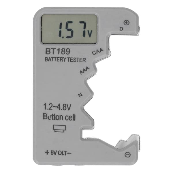 Digital batteritestare med LCD-display i realtid, universell grå ABS-hölje batterikontroll för detektering