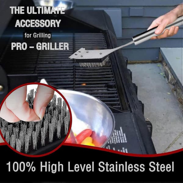 4-pakning erstatningsbørstehoder for grill, trådløse, utskiftbare hoder kompatible med de fleste grillbørster, beste grillrenser (4 stk.) - Bra