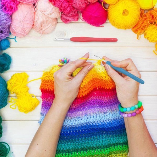 45-delar kit med virknålar, markörer, måttband - Knitting Kit Det bästa multicolor