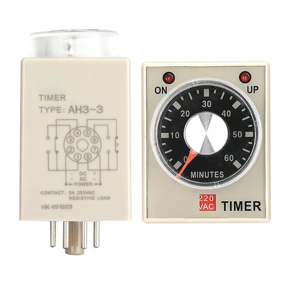 220vac 60 minutter Power On Delay Timer Tidsrelé Ah3-3(60m) null none