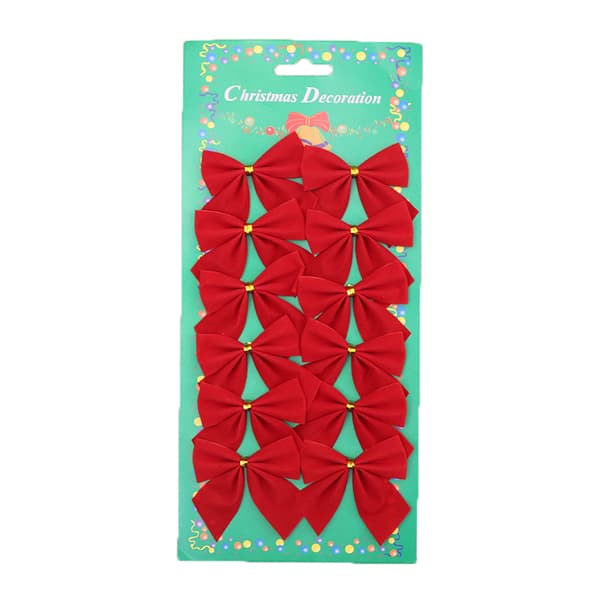 Guld Silver Band Bowknots Juldekoration Bows Xmas Tre Gold