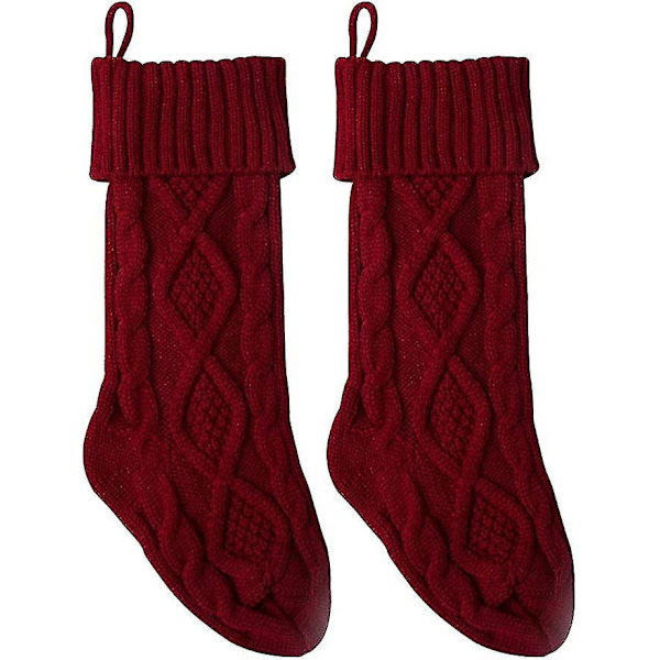 Pack 1,18" Unik Burgundy Stickad Julstrumpa Style2
