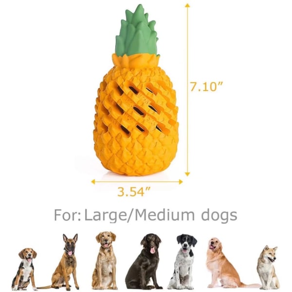 Aggressiv, kraftfull, oförstörbar ananas hundtuggleksak, naturgummi tuggleksaker för stora och medelstora hundar
