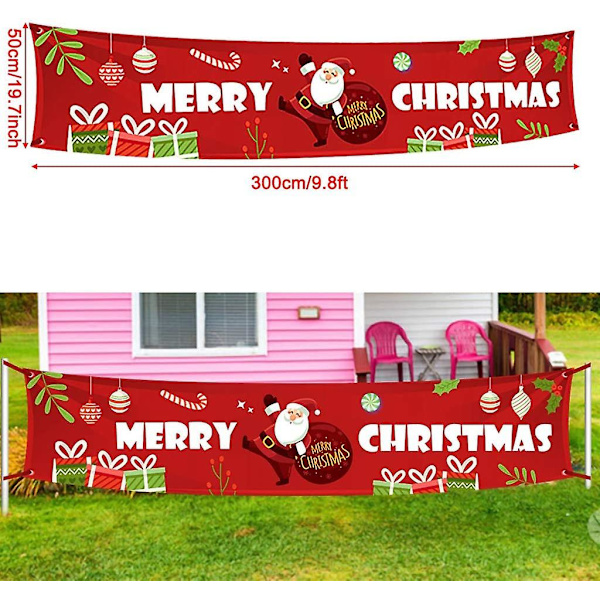 Hyvää joulua -banneri Suuri Xmas-verannan kyltti Bannerit Juliste Sisä- ja ulkotilojen juhlapyhien roikkuvat koristeet