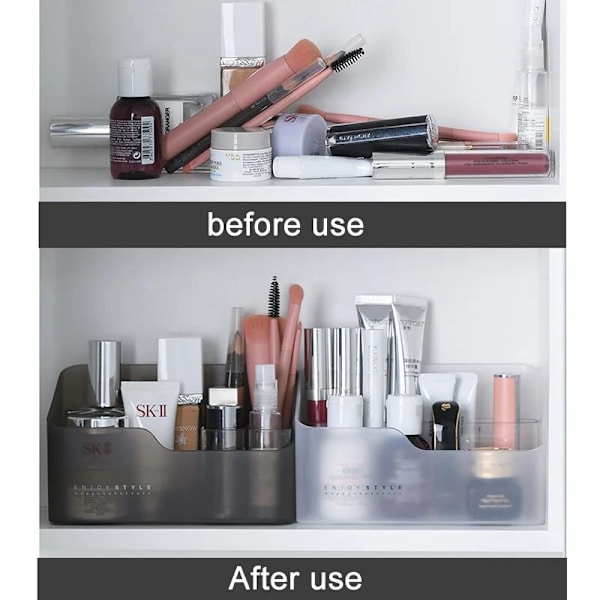 Desktop Makeup Opbevaringsboks Diverse beholdere black without grid
