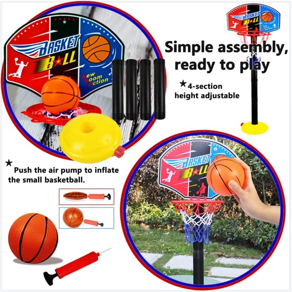 Justerbar höjd Basket Hoop Stand Set för barn 1 Set
