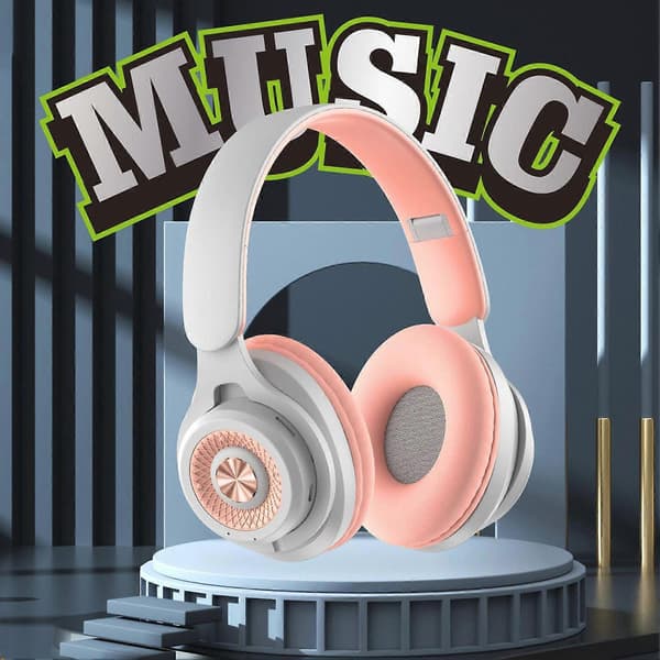 Vikbara trådlösa hörlurar HiFi-ljud Snabbladdning Brusreducering Mikrofon 10H speltid Bluetooth-kompatibla 5.3 Over-Ear-headset