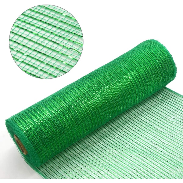 Deco Mesh 10 tum x 10 Yards varje rulle, metallisk folie Poly Mesh