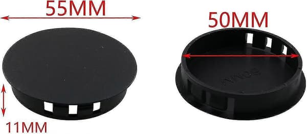 10st Svarta Hålpluggar 50mm/2\" Plast Rund Infälld Typ Snäpplåsande Hål Rör Blindlock/yy