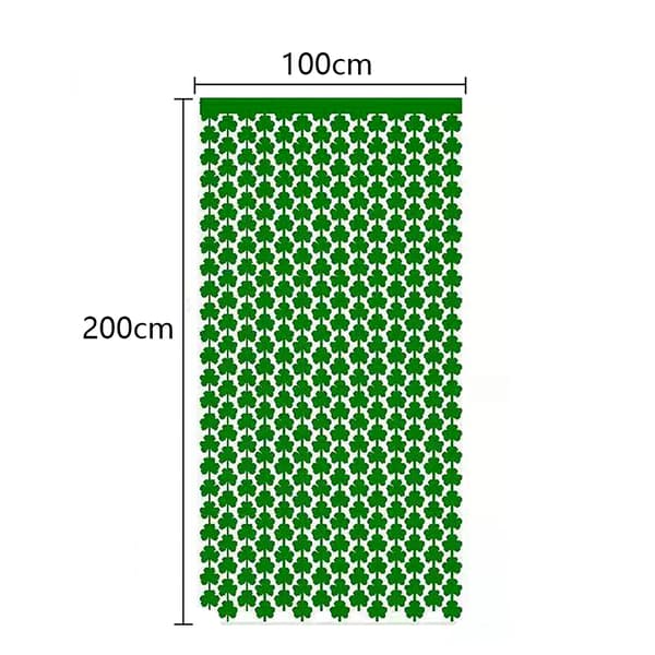 St.Patrick Day Shamrock Glitter Folie Fringe Gardiner - 2 stk