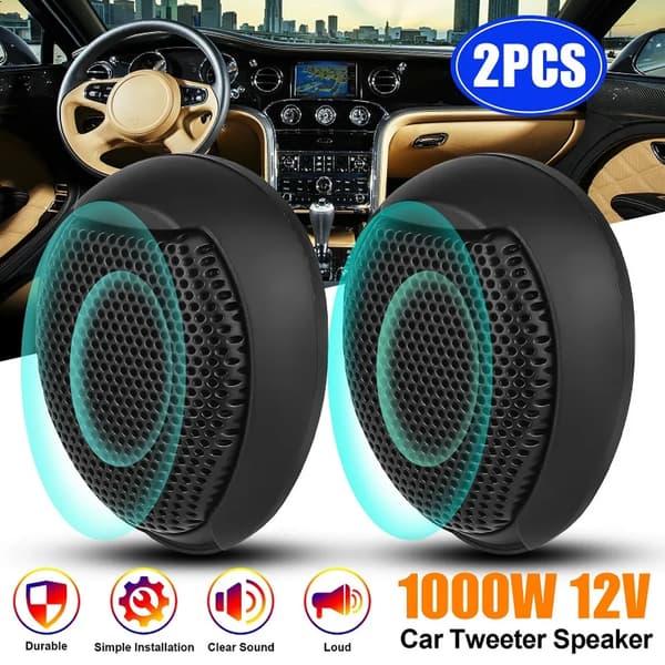 2st Bil Diskanthögtalare Subwoofer 1000W Stereo Audio Högtalare