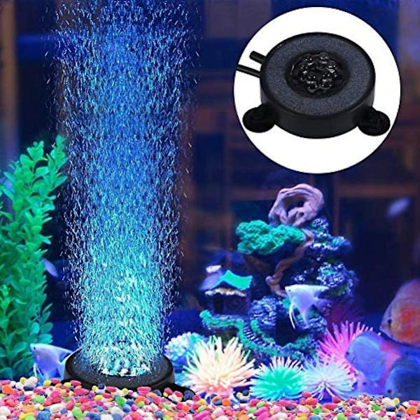 Senkbar boblelampe for akvarium, 6 LED-lamper, dekorasjon Fargerikt lys med luftboble (1,2w)