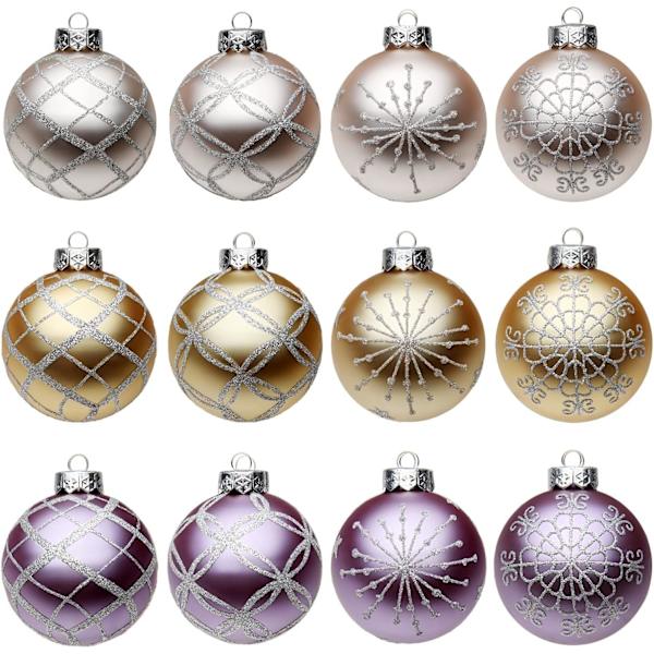 2,95" Juldekorationer Bollar 12 st Juldekorationer Set Wh