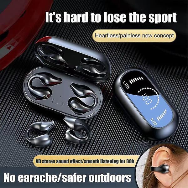 Bone Conduction Earphone Bluetooth Øreklips På Øret Øredobber Trådløse hodetelefoner