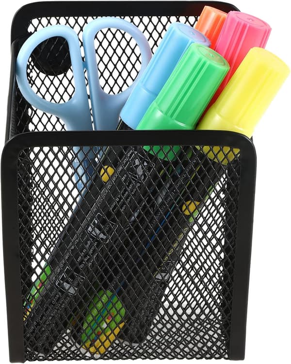 Magnetisk pennholder, 2 rom Mesh pennkurv Rectangle 2pack